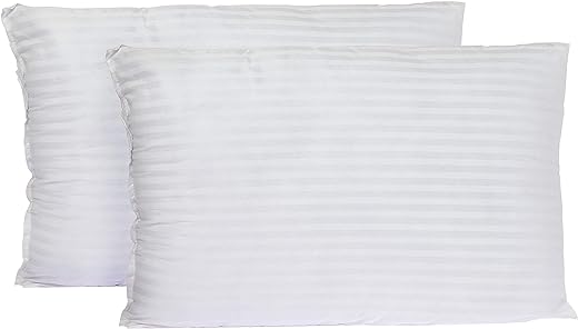طقم وسادة فندقية بخطوط خفيفة 1 كغم - مجموعة مكونة من قطعتين مقاس 50 × 75 سم - P-4-2 من هوم ستيشين، مصنوع من البوليستر