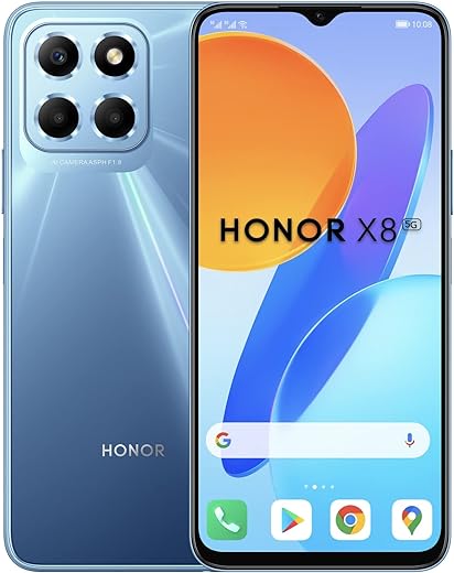 Honor X8 5G Dual-Sim 128GB ROM + 6GB RAM (GSM only | No CDMA) Factory Unlocked 5G Smartphone (Ocean Blue) - International Version