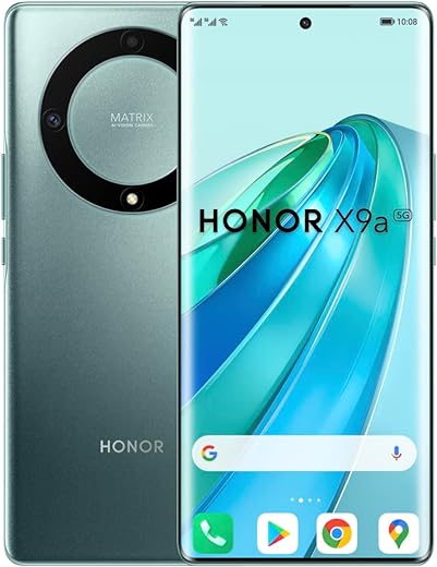 HONOR X9a Smartphone Green 5G, 8GB+256GB, 6,67” Curved AMOLED 120Hz Display, 64MP Triple Rear Camera with 5100 mAh Battery, Dual SIM, Android 12 - UAE Version